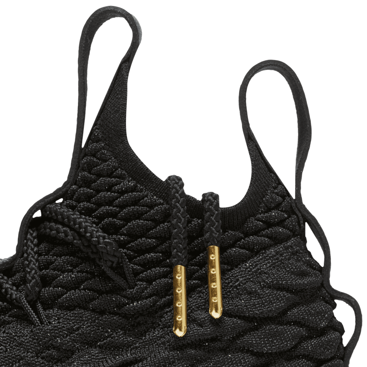 Nike LeBron 15 Black Metallic Gold (GS) Angle 4