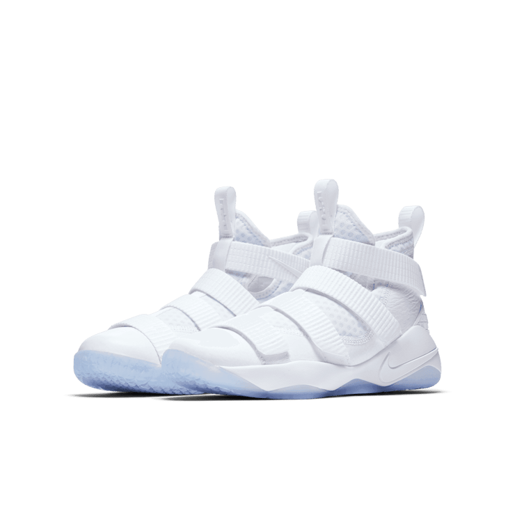 Nike LeBron Zoom Soldier 11 Triple White (GS) Angle 2