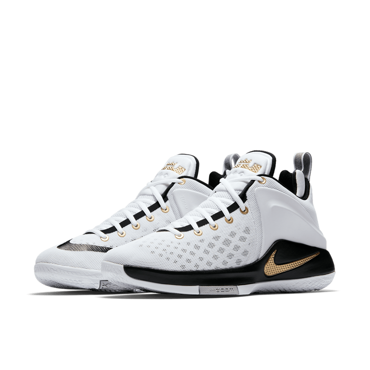 Nike Zoom Witness White Metallic Gold Black Angle 2