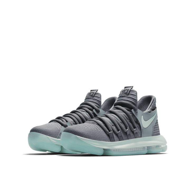 Nike KD 10 Cool Grey Igloo (GS) Angle 2