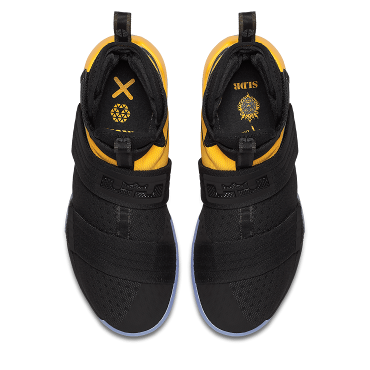 Nike LeBron Zoom Soldier 10 Black Uni Gold Angle 1