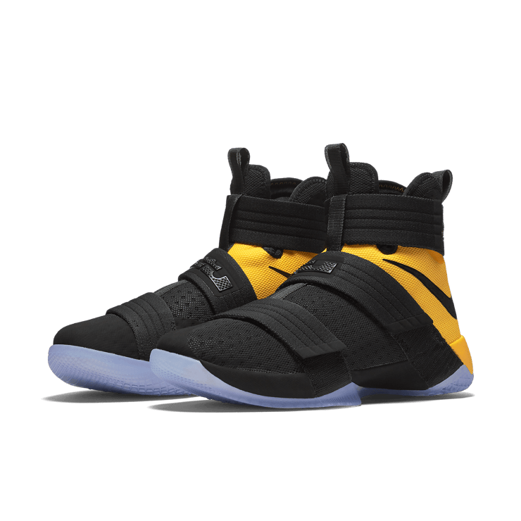 Nike LeBron Zoom Soldier 10 Black Uni Gold Angle 2