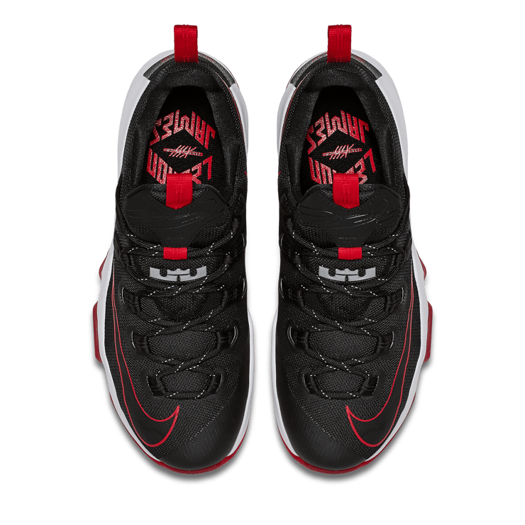 Nike LeBron 13 Low Black Red Angle 1