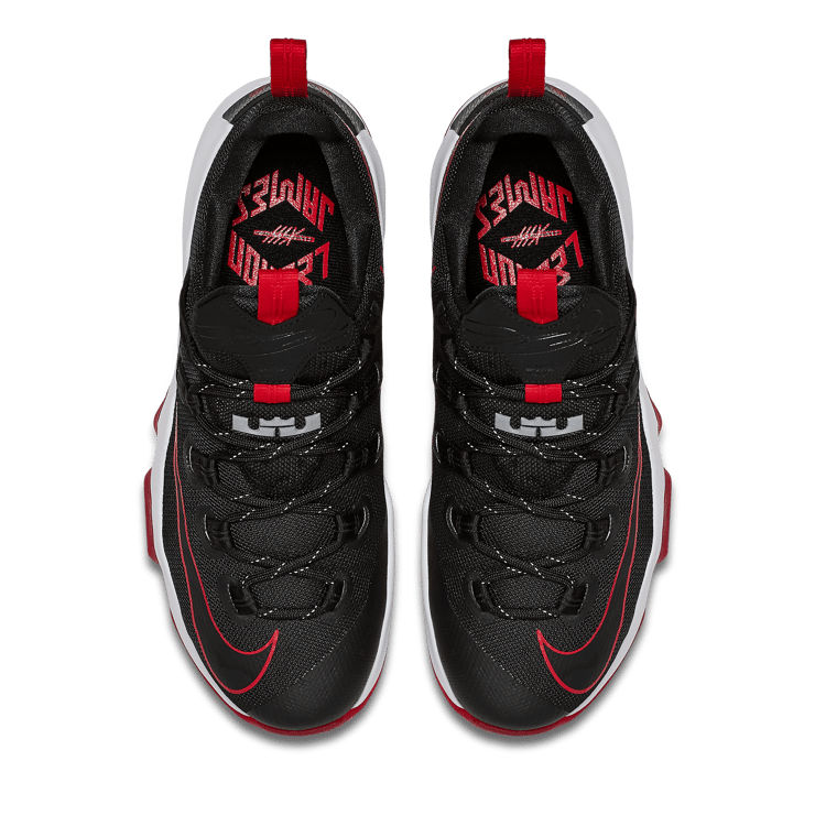 Nike LeBron 13 Low Black Red Angle 1