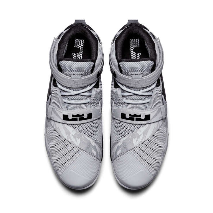 Nike LeBron Soldier 9 Wolf Grey White Black Angle 1