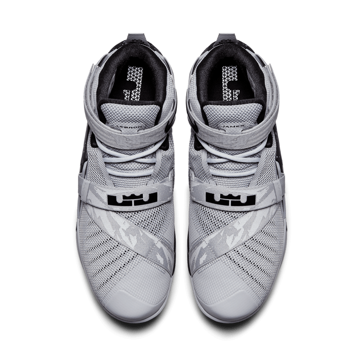 Nike LeBron Soldier 9 Wolf Grey White Black Angle 1