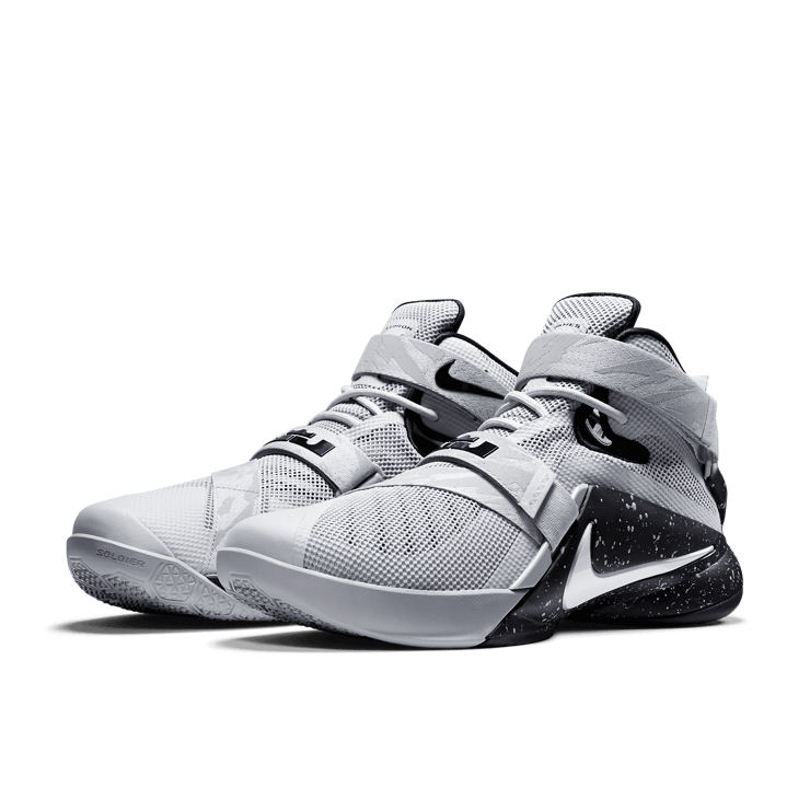 Nike LeBron Soldier 9 Wolf Grey White Black Angle 2