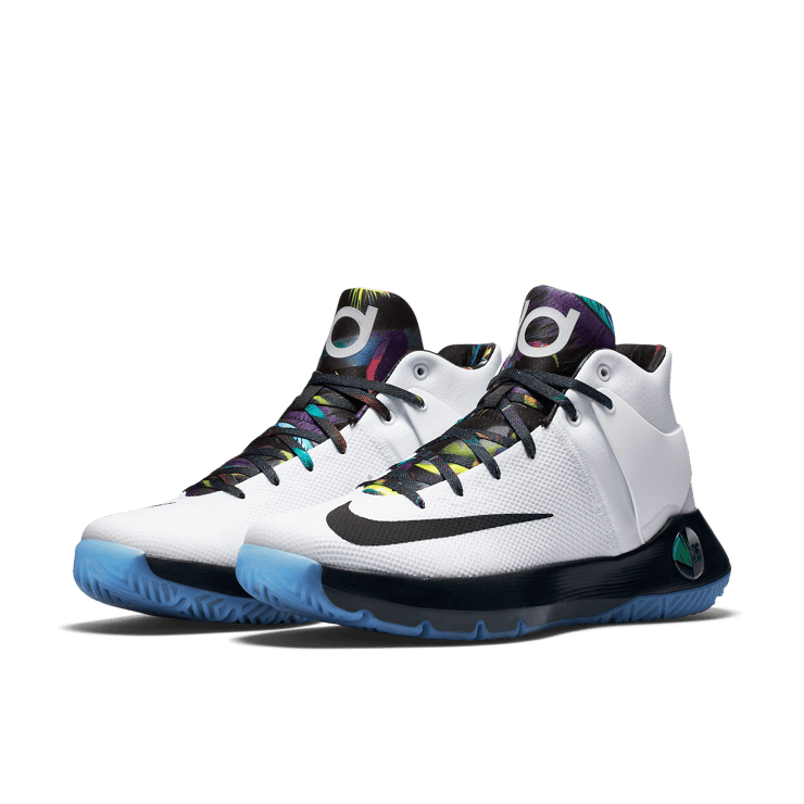 Nike KD Trey 5 IV White Black Multi-Color Angle 2