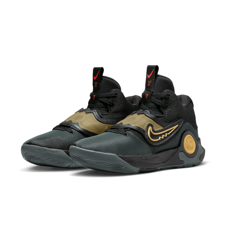 Nike KD Trey 5 X Black Metallic Gold Green Angle 2