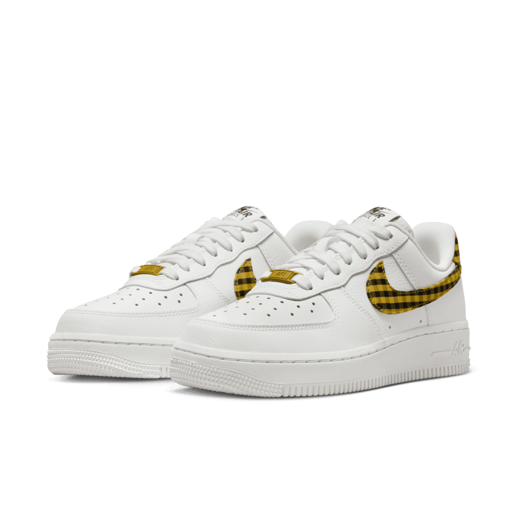 Nike Air Force 1 Low Gingham White Bronzine (W) Angle 2