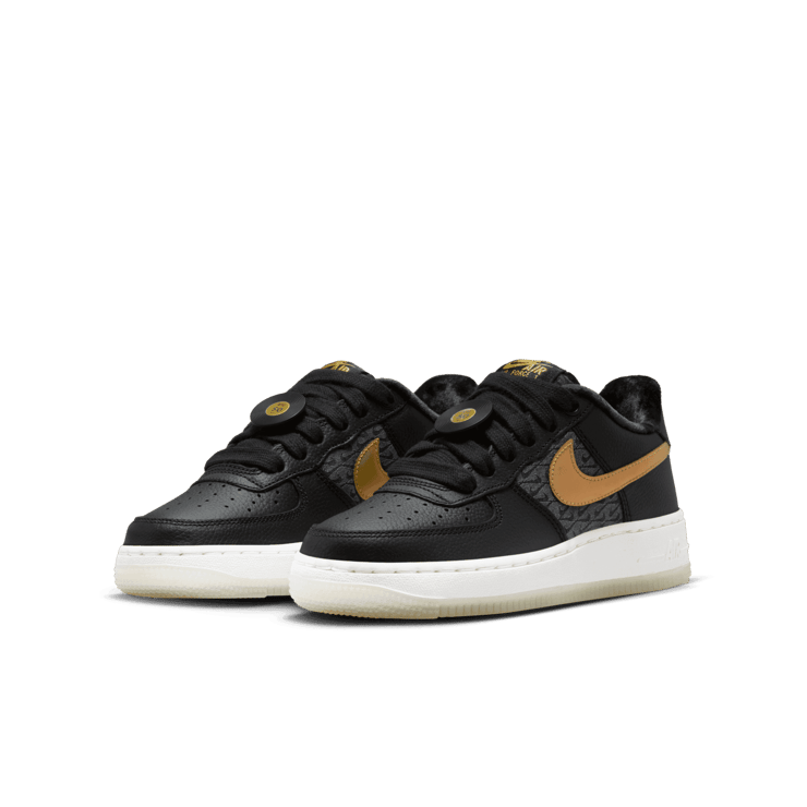 Nike Air Force 1 Low Premium Bronx Origins Black (GS) Angle 2