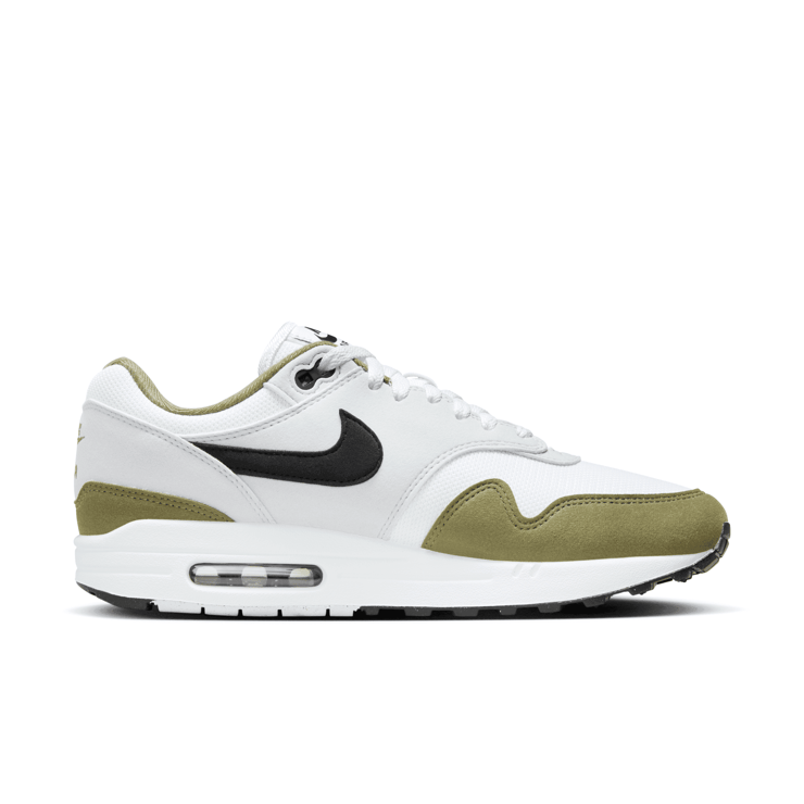 Nike Air Max 1 White Medium Olive Angle 1