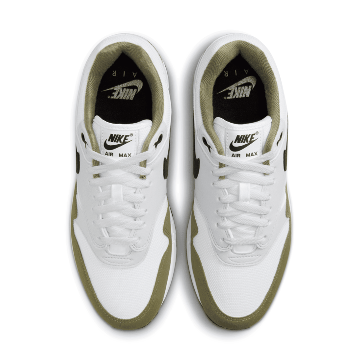 Nike Air Max 1 White Medium Olive Angle 2