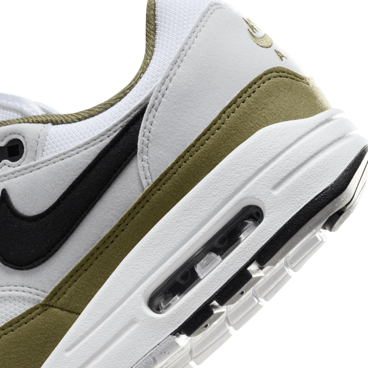 Nike Air Max 1 White Medium Olive Angle 5