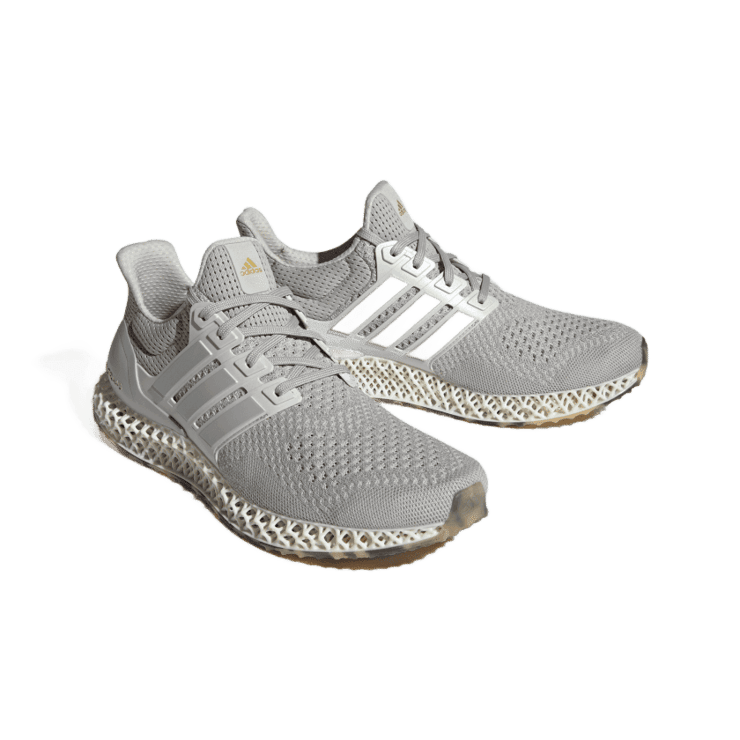 adidas Ultra 4D Grey Two Gold Metallic Angle 2