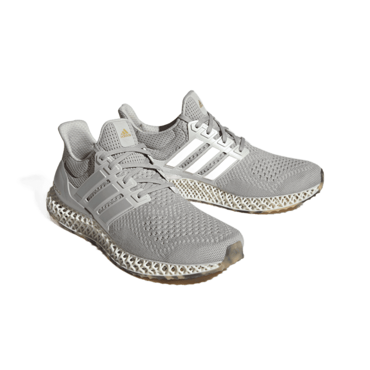 adidas Ultra 4D Grey Two Gold Metallic Angle 2