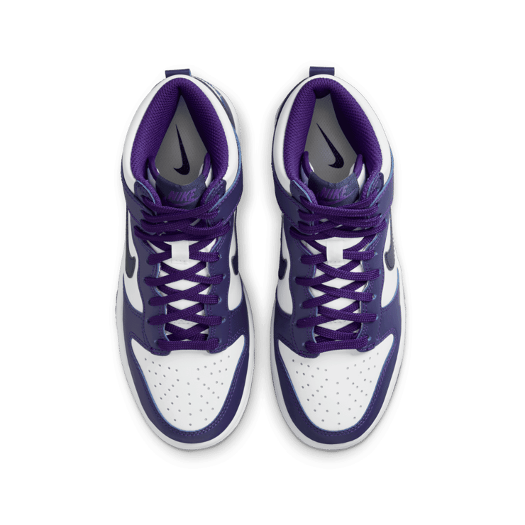 Nike Dunk High Electro Purple Midnight Navy (GS) Angle 1