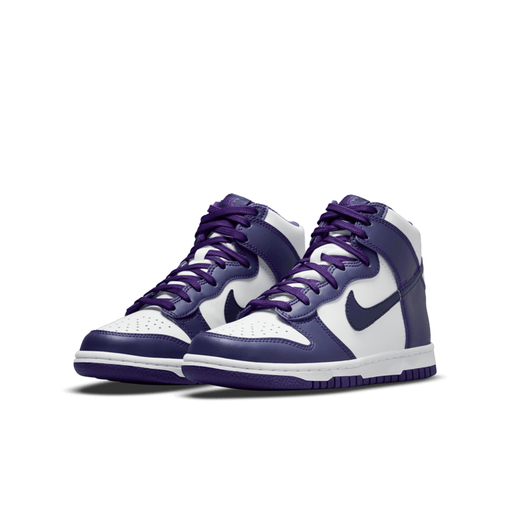 Nike Dunk High Electro Purple Midnight Navy (GS) Angle 2