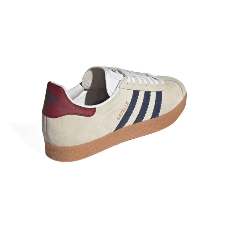 adidas Gazelle Beige Dark Blue Collegiate Burgundy Angle 4