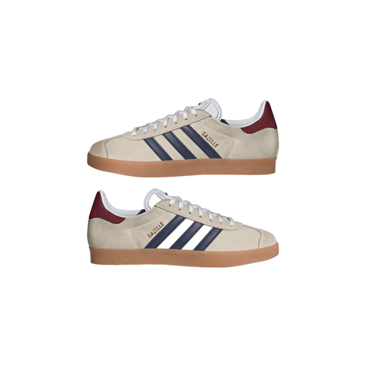 adidas Gazelle Beige Dark Blue Collegiate Burgundy Angle 6