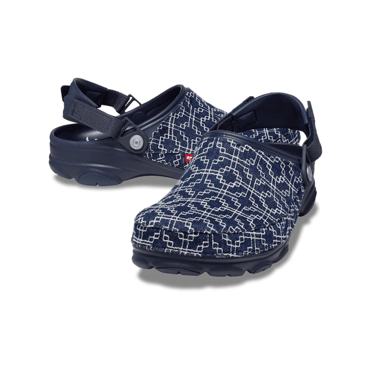 Crocs All-Terrain Clog Levi's Sashiko Denim Navy Angle 0
