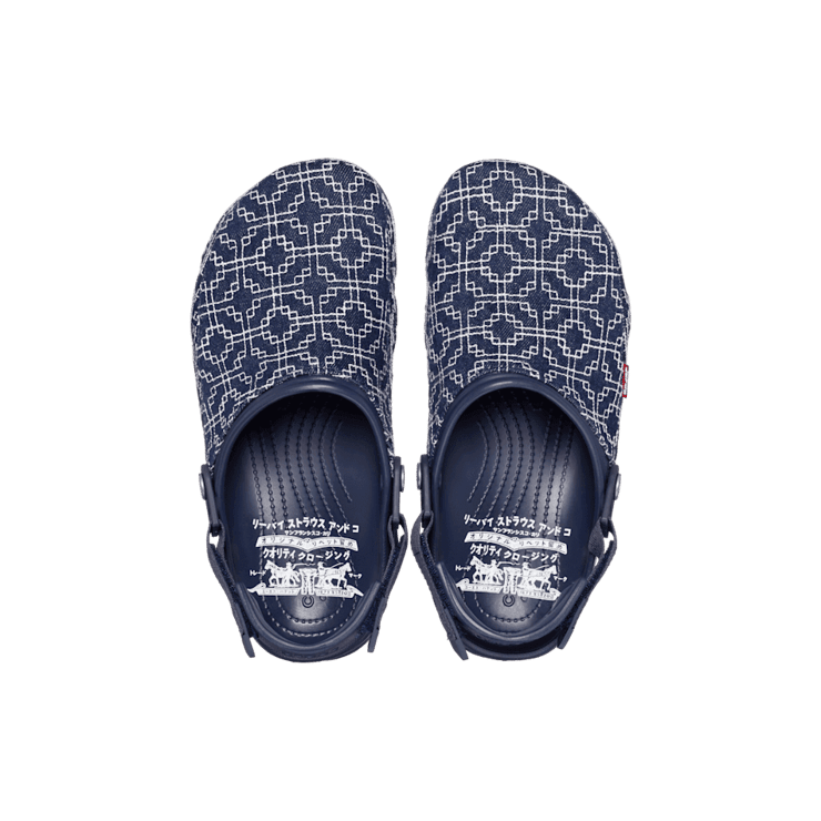 Crocs All-Terrain Clog Levi's Sashiko Denim Navy Angle 1
