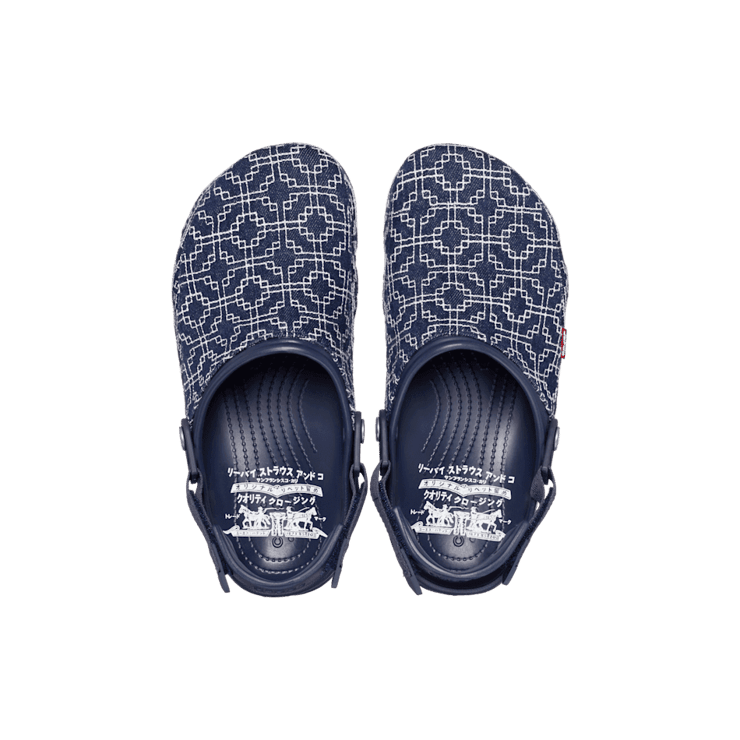 Crocs All-Terrain Clog Levi's Sashiko Denim Navy Angle 1