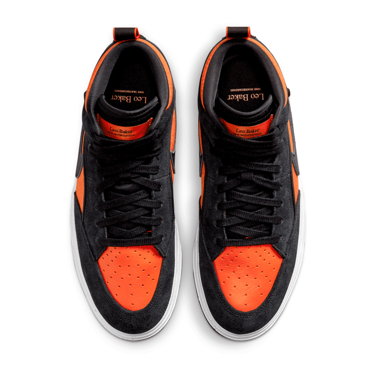 Nike SB React Leo Black Electro Orange Angle 2