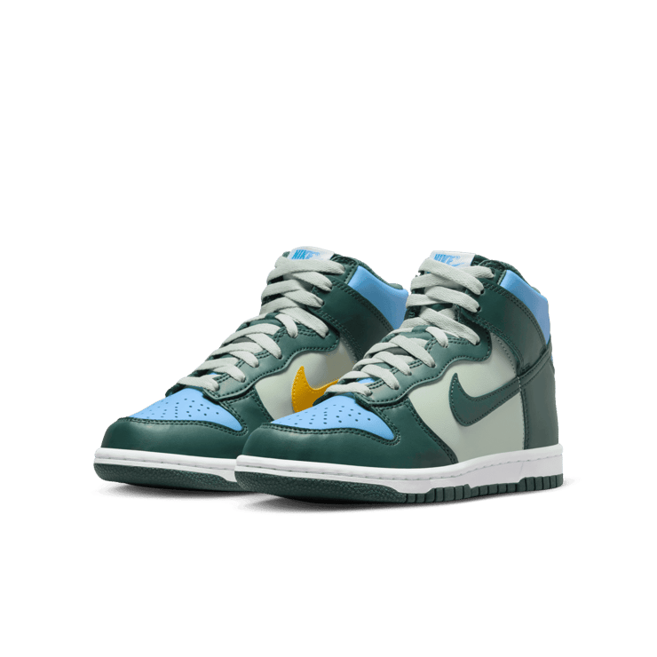 Nike Dunk High Deep Jungle University Blue (GS) Angle 2