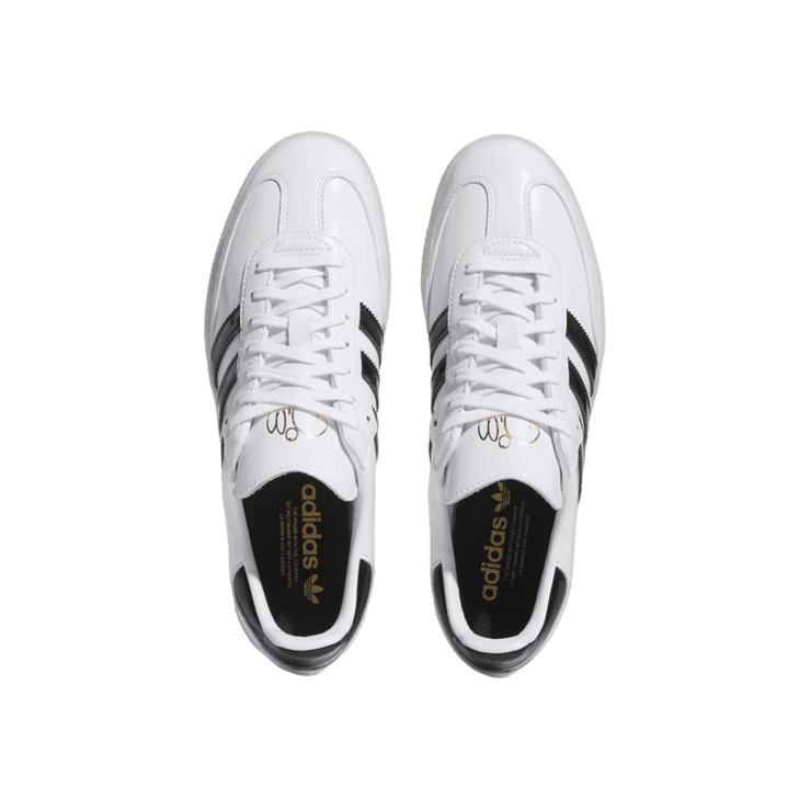 adidas Samba Patent Leather Jason Dill White Black Gold Angle 0