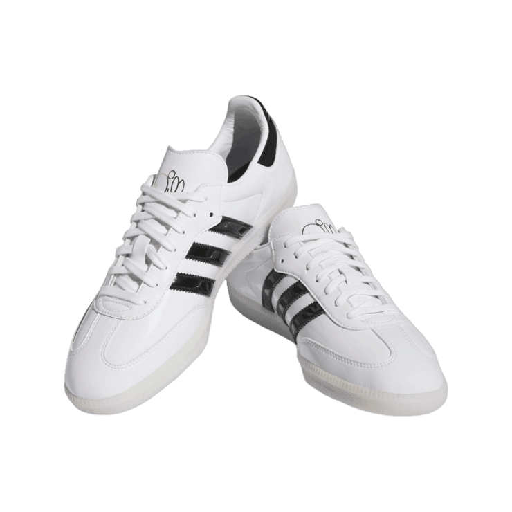 adidas Samba Patent Leather Jason Dill White Black Gold Angle 2