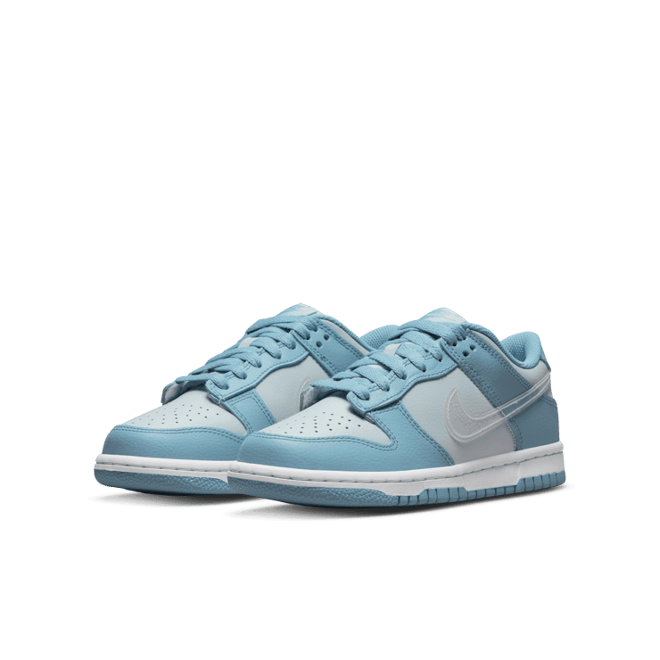 Nike Dunk Low Blue Clear Swoosh (GS) Angle 2