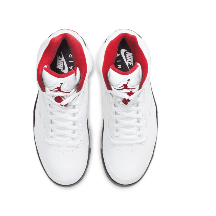 Air Jordan 5 Retro Fire Red Silver Tongue Angle 1