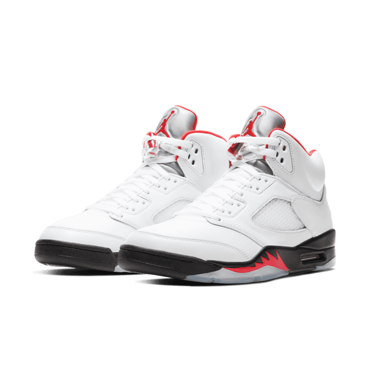 Air Jordan 5 Retro Fire Red Silver Tongue Angle 2