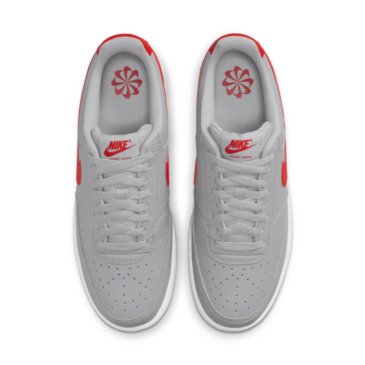Nike Court Vision Low Next Nature 'Wolf Grey University Red' Angle 1