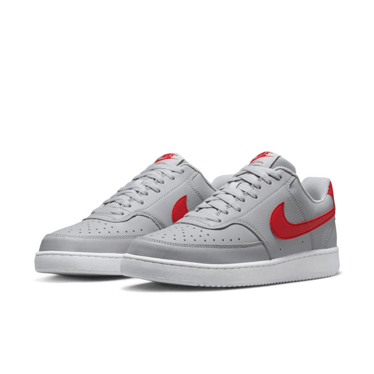 Nike Court Vision Low Next Nature 'Wolf Grey University Red' Angle 2