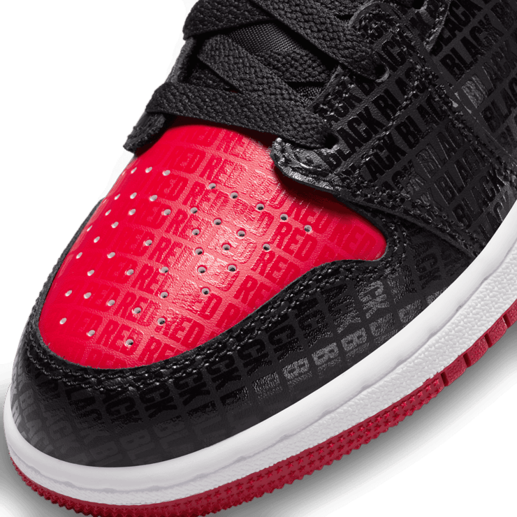 Jordan 1 Mid SS Black+Red=Bred (GS) Angle 4