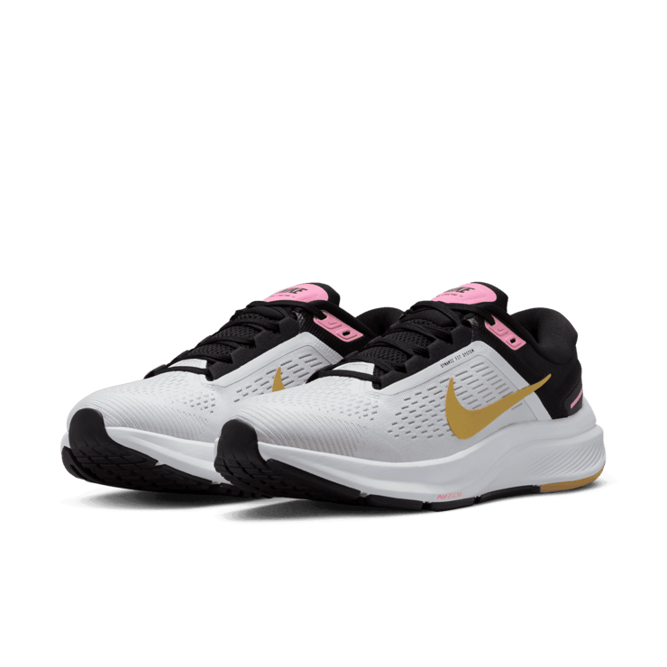 Nike Air Zoom Structure 24 'White Black Wheat Gold' (W) Angle 2