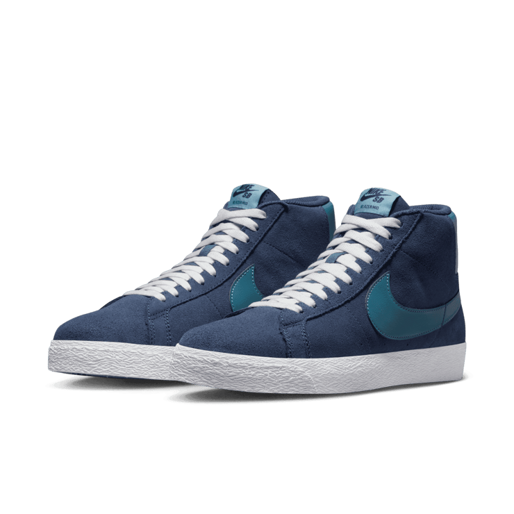 Nike SB Zoom Blazer Mid SB 'Navy Aqua' Angle 2