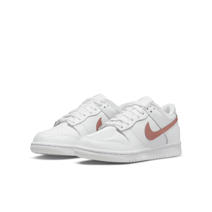 Nike Dunk Low White Pink (GS) Angle 2