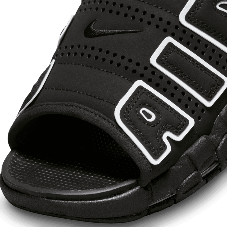 Nike Air More Uptempo Slide ‘Black - Black Sole’ Angle 3