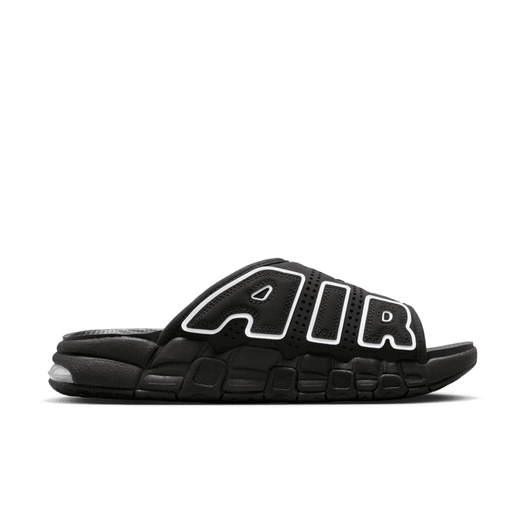 Nike Air More Uptempo Slide ‘Black - Black Sole’ Angle 1