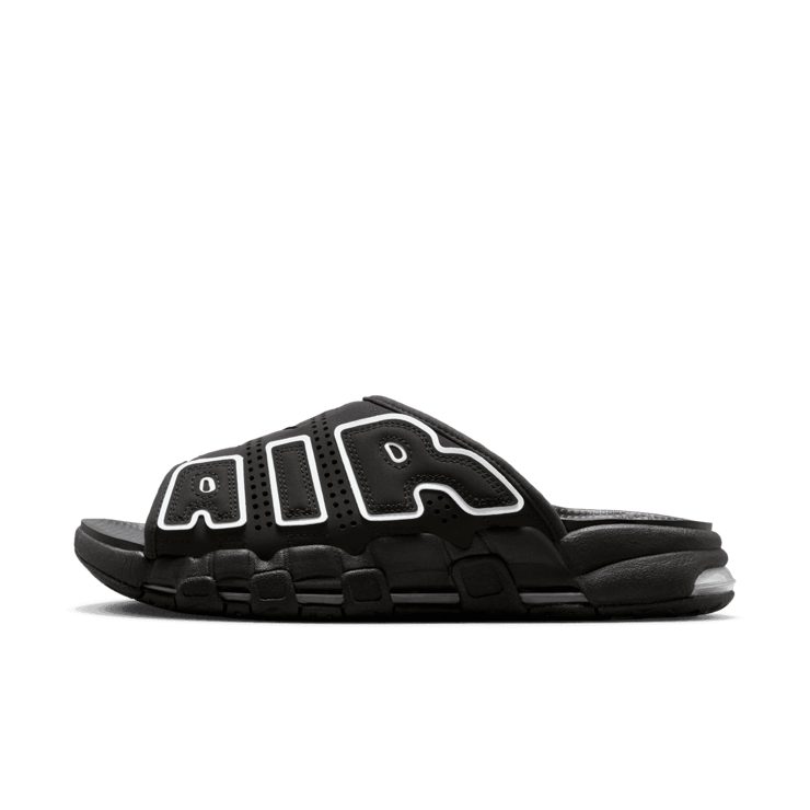 Nike Air More Uptempo Slide ‘Black - Black Sole’ Angle 0