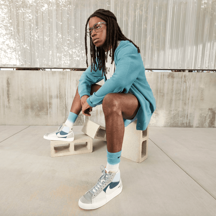 Nike Blazer Mid '77 Pro Club 'Remastered - Mica Green Navy' Angle 0