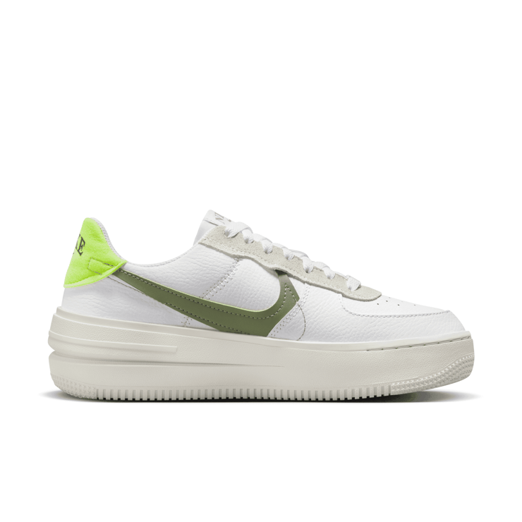 Nike Air Force 1 PLT.AF.ORM 'White Oil Green' (W) Angle 1