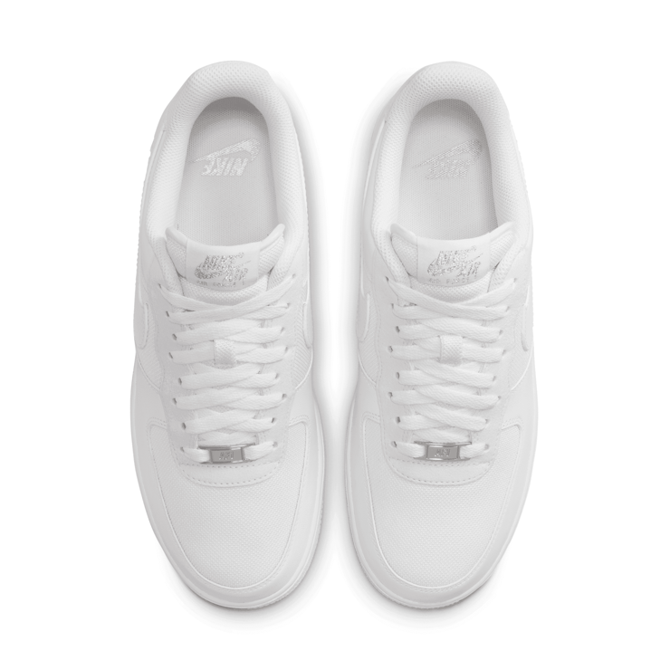 Nike Air Force 1 '07 LV8 'White Metallic Silver' Angle 2