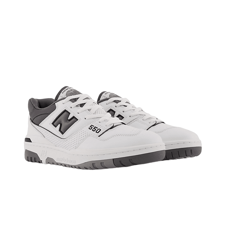 New Balance 550 White Grey Dark Grey Angle 1