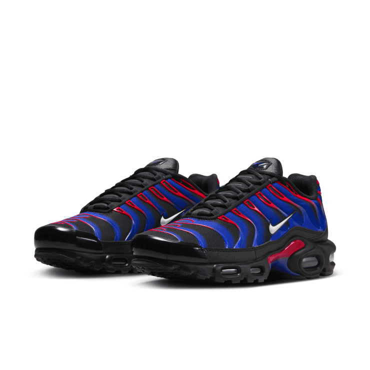 Black and blue nike air max plus top