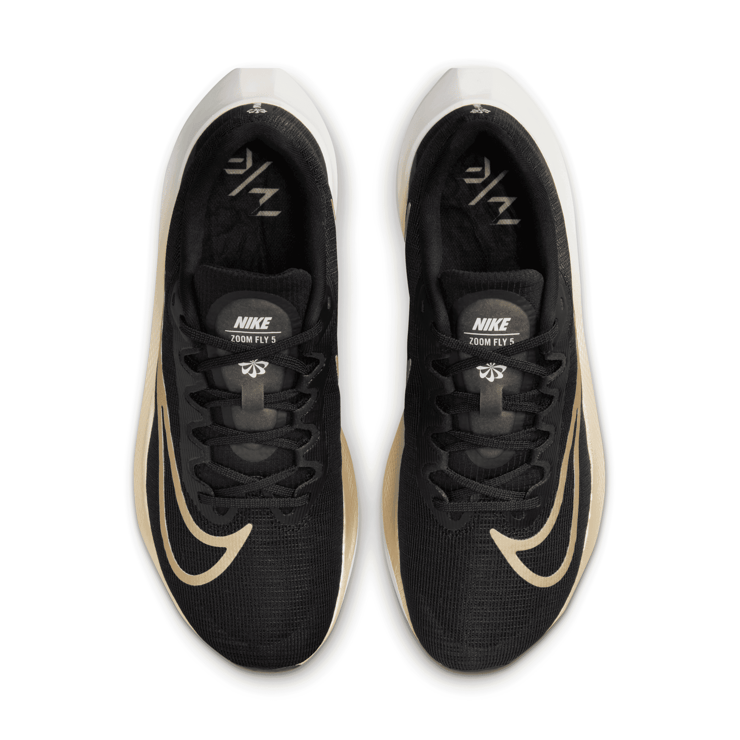 Nike Zoom Fly 5 'Black Metallic Gold Grain' Angle 2