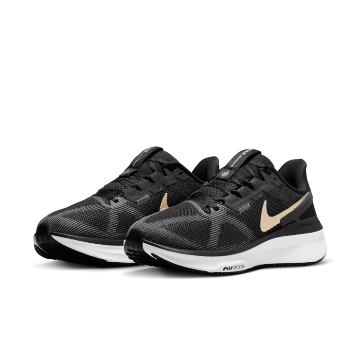 Nike Air Zoom Structure 25 'Black Metallic Gold' (W) Angle 4